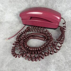 Vtg Spectra-Phone TL-4 Slimline Corded Landline Telephone Berry Pink Magenta 90s